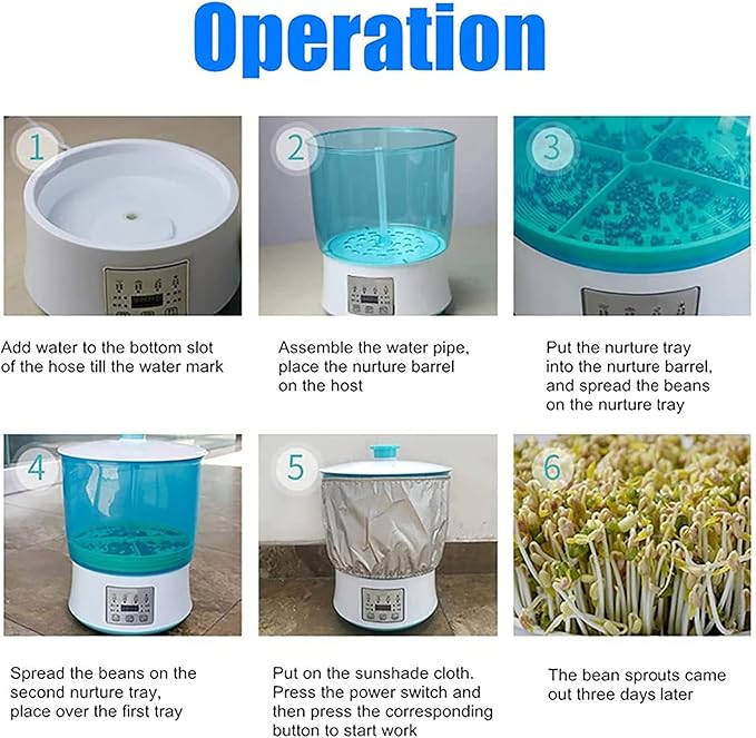 Automatic Bean Sprout MachineConstant Temperature Seed Germination Kit with Digital Displayfor Make Natto Rice Wine