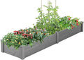 96x28x10 ft Wooden Raised Garden Bed Outdoor - Tool-Free 20 Minutes Assembly Large Planter Box Flower Bed with 300lbs Capacity for Vegetables Flowers &amp Herbs (96x28x10'')