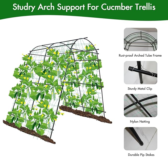 7 Ft Extra Tall Garden Arch Trellis for Climbing Plants Outdoor Lightweight Metal+PE Coated Garden Arch Trellis Plant Stand for Climbing Vines Lawn Tower &amp Garden Support Structure