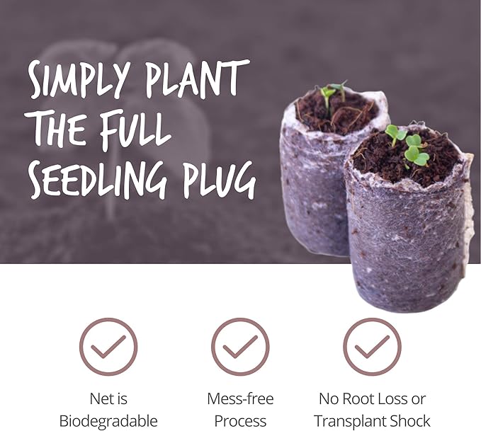 Pure Coco Coir Netted Seed Starting Pellets - 30mm - Pack of 250 - Renewable Unamended - Superior to Peat Plugs - Self Contained Soil &amp Pot in One - Grow Garden Seedlings