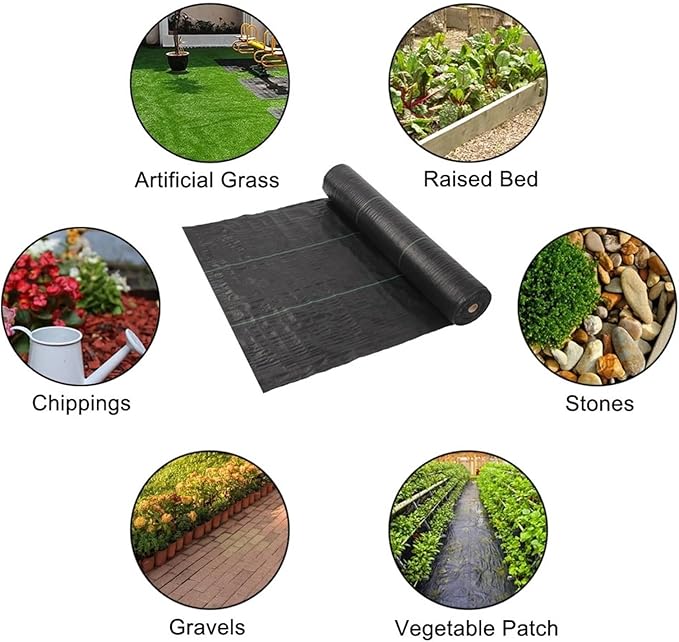 Weed Barrier Fabric 4 * 100ft Black Weeding Cloth Polyethylene FoldableUsed for Weed Control Landscape Ground Cover
