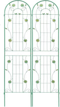 2 Pack Metal Garden Trellis Outdoor Garden Arch Trellis for Climbing Plants 86.7''H x 19.7''W Rustproof Trellis for FlowerRose Morning Glory Cucumber Beans Support (Green)
