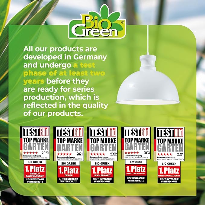 Bio Green 500-USW Florabooster LUM 500 Grow Indoor 60w Lightbulb Lamp with 3m Connection Cable – Energy Saving House Plants – High Light Intensity White