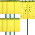 16 Set 7.8x9.8 Dual-Sided Yellow Sticky Traps with Stakes Large Glue Traps for Flying Plant Insect Such as Fungus Gnats Whiteflies Aphids Leafminers etc UV Resistant