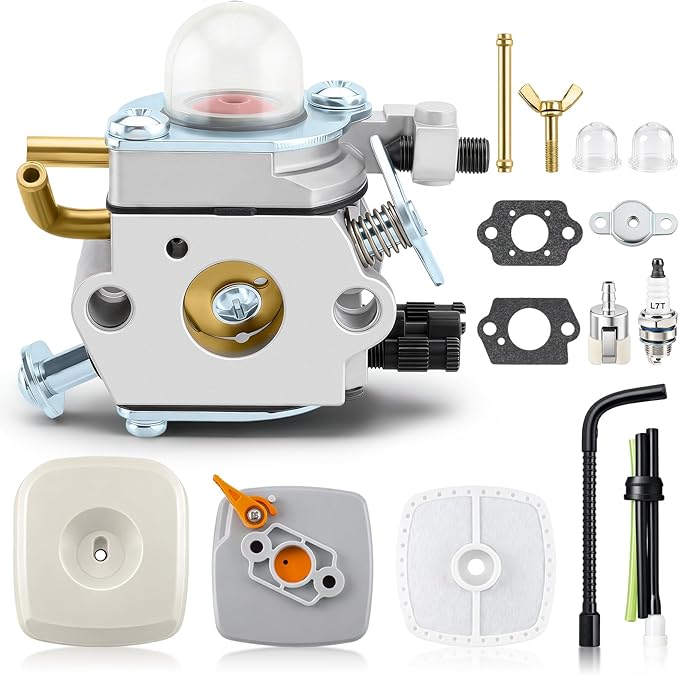 C1U-K42 Carburetor Fit for Echo PB2100 PB 2100 ES-2100 ES2100 PB-2155 Leaf Blower for Zama C1U-K42A C1U-K42B Carb Replace Part# 12520020565 12520020564 with Air Filter Fuel Line Turn Up Kits