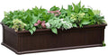 Outsunny 48 x 24 x 12 Raise Garden Bed Planter Box Above Ground Garden for Flowers Herb Vegetables with Easy Assembly Brown