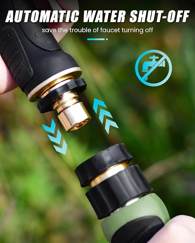 RAINPOINT Garden Hose Nozzle 9 Spray Patterns Hose Sprayer Nozzle Heavy Duty Metal Water Hose Nozzle Adjustable Hand Sprayer Watering Plants and Lawn Pet Showering Blue