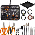 Bonsai Tools Kit 20 Pcs Garden Tools Set for Beginner Gardening Gift for Women Men Includes Bonsai Wire Kit Plant Mat Pruning Shears Bonsai Scissors Succulent Tools in Leather Storage Bag