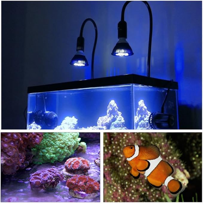 LED Aquarium Blue Light Blub 18W (36W Equivalent) LED Plant Grow Light Bulb with 450-460nm Blue LEDs for Indoor Plants Veg and Aquarium Plants Growing