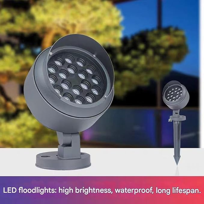 Landscape Lights - DC24V/AC220V Rotation Spotlight LED Tree Floodlights IP65 Outdoor Landscape Garden Lawn Lamps Villa Wall Washer Lights Spotlight Led Beam Light(Green18w(220v))