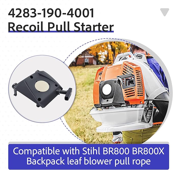 4283-190-4001 Recoil Pull Starter Assembly for Stihl BR800 and BR800X Backpack Leaf Blowers - Replaces Part Number 4283-190-4001