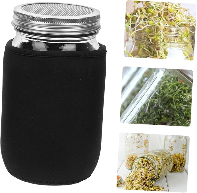 Kisangel Wide Mouth Mason Jar Sprouting Kit Screen Lids for Seed Sprouting Germination Jar Kit for Micro Sprout Growing