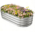 HGD Galvanized Raised Garden Bed Kit Galvanized Planter Garden Boxes Outdoor Oval Large Metal Raised Garden Beds for Vegetables &amp Flower