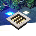 Outdoor Ground Lights Square LED Underground Light IP66 Waterproof AC85-265V Recessed Buried Lights for Garden Lawn Patio Deck Pathway Yard Walkway Landscape Spotlight(Warm White3W) (Green 9W)