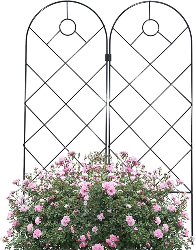 Garden Trellis for Climbing Plants for Climbing Plants Metal Rustproof Plant Support Trellis for Potted Plants for Climbing Plant Flower Rose Clematis Morning Glory Peony (2)