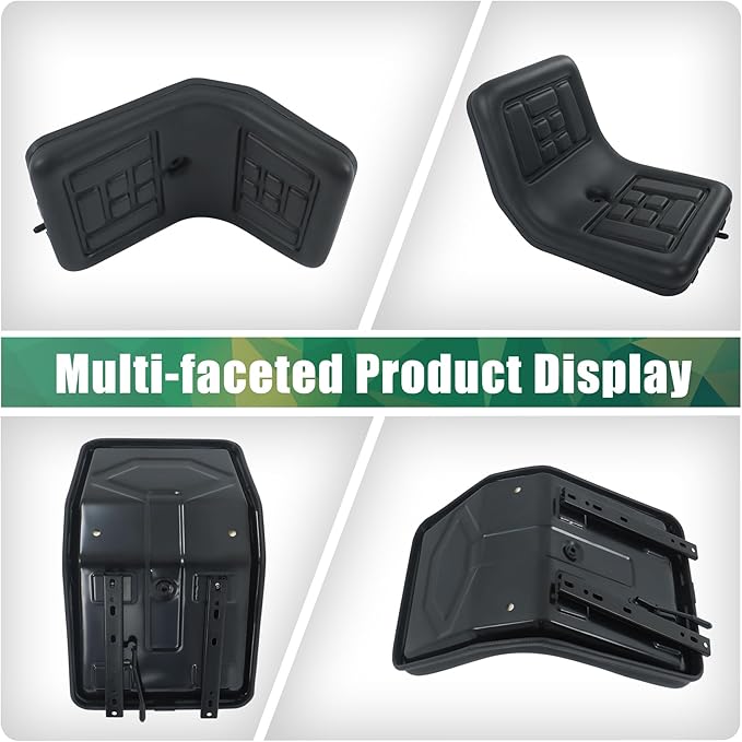 ALL-CARB Universal Compact High Back Lawn Tractor Seat with Central Drainage Holes Replacement for Riding Lawn Mowers