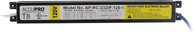 AP-RC-232IP-120-1 Electronic Fluorescent Ballast 2-Lamp T8 F32T8 32W 120V