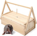 Qualirey 1 Pack Unassembled Wooden Armadillo Traps 24 Inch Outdoor Live Armadillo Traps for Yard Garden Safe Humane Animal Trap for Groundhogs Stray Dogs Cats Raccoons (No Fragrance)