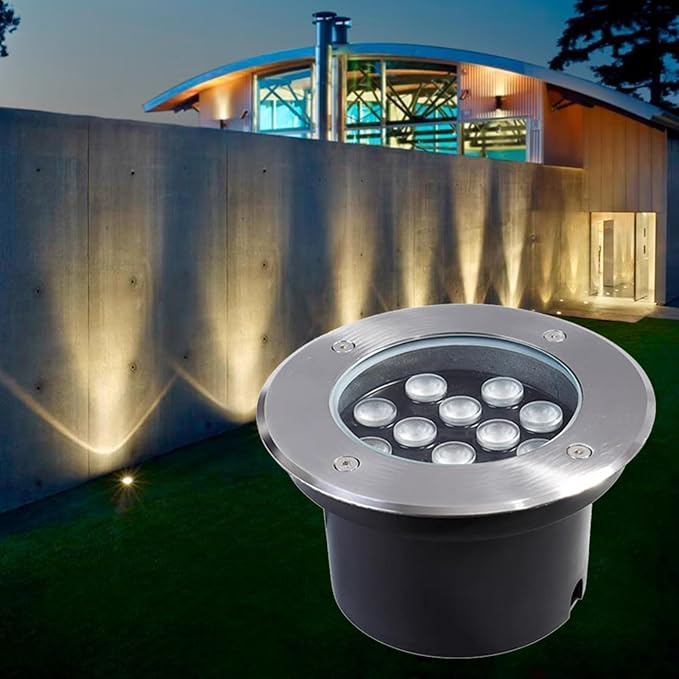 Ground Landscape Lights - Outdoor Buried Lights AC85-265V Outdoor Recessed Spot Light IP66 Waterproof Underground Light LED for Garden Pathway Patio Step Deck(Red6W)
