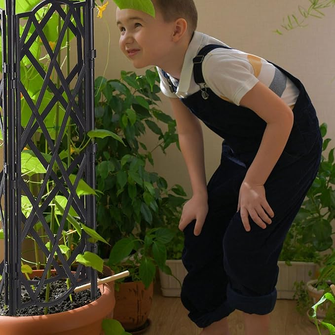 Yosoo Garden Trellis Plastic Coated Steel Expandable Flower Stand Supports Climbing Vines Indoor and Outdoor Use (1)