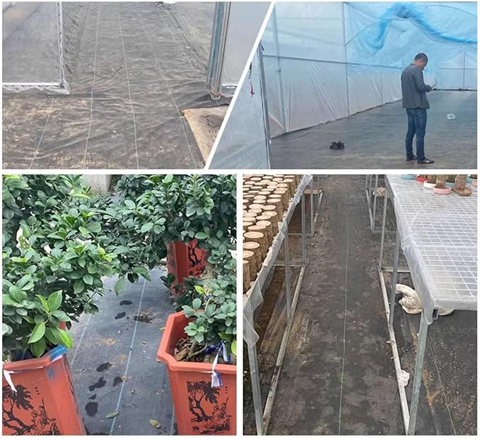 Weed Control Membrane High Tensile Weed Barrier Fabric UV Stabilised Ground Cover Membrane Resistant Weed Matting for Artificial Grass Patios Paths Flower Beds(1 * 100m)