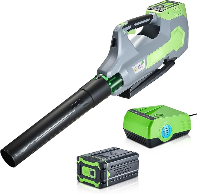 VEVOR 60V Cordless Leaf Blower with Brushless Motor 650 CFM/125 MPH Battery Powered Electric Leaf Blowers for Lawn Care with 5Ah Battery and Fast Charger 3 Speed Control
