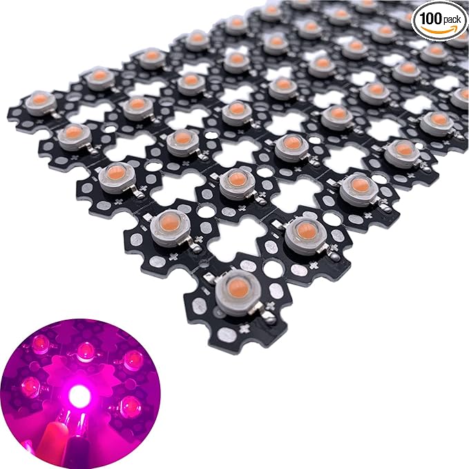 1W 3W 5W Full Spectrum LED Grow Light Chip 380-840nm LED Grow Chip for Indoor Plant Grow with 20mm Black PCB Star (3W)