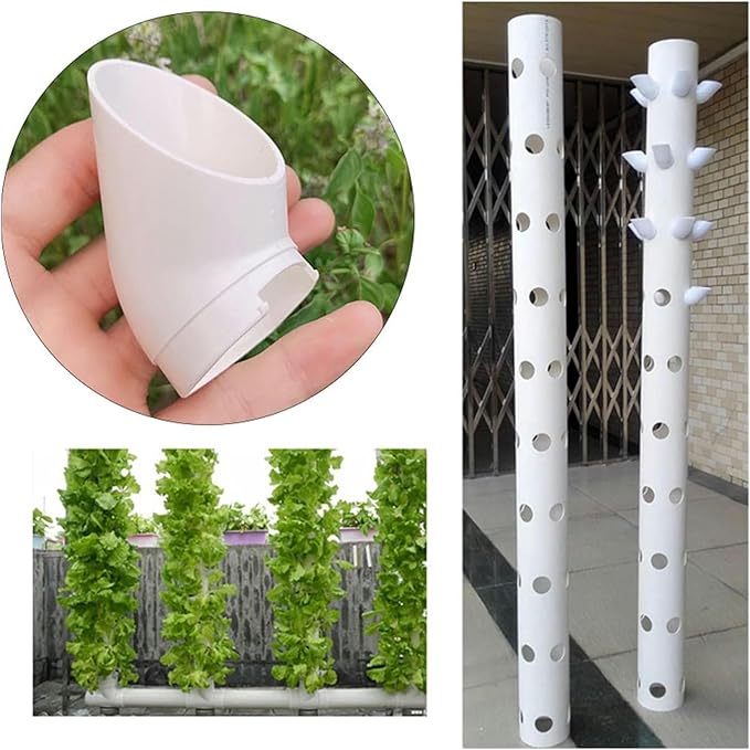 Hydroponics Growing System 100 Pcs Plant Grow Pot Cup DIY Hydroponic Colonization Cups Flower Container Hydroponics Vertical Tower Plant Pots Accessories Hydroponic Tower Bianco