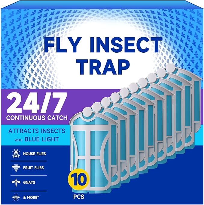 10 Pack Flying Insect Trap Refills Compatible with Flying Insect Trap M364 M364A and Max Catch Gnats House &amp Fruit Flies - Easy to Use