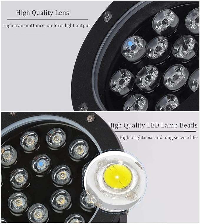 LED Beam Spotlight - Outdoor LED Spotlight Round Outdoor LED Spotlights Decorative Waterproof Lamp Adjustable Angle Landscape Lights For Garden Villas Step Wall Lighting(Red36W(AC 85-110V)) (Bl