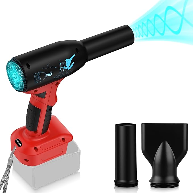 500W Cordless Air Duster for Milwaukee 18V M18 Battery 400G High Power Wind Speed Compressed Air Blower Rechargeable Electric Jet Dry for Keyboard PC Electronics Cleaning Replace Canned Air