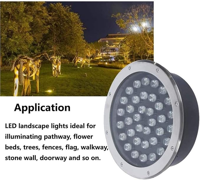 4PCS Underground Light LED 85-265V Landscape Lights IP67 Waterproof Path Light Underground Light LED Landscape In-ground Well Lights Decorative SpotlightGreen-36W