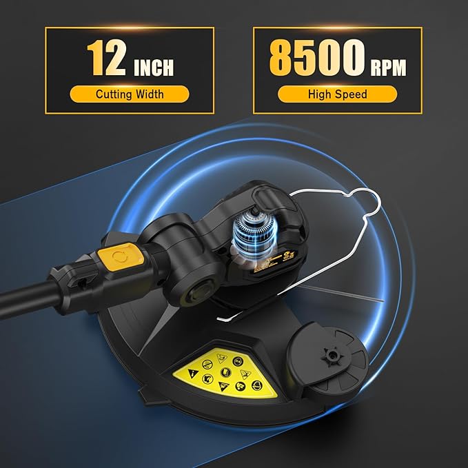 Cordless Weed Eater &amp Leaf Blower Combo Compatible with Dewalt 20V Max Battery(Tool Only) 12 Weed Wacker &amp String Trimmer Edger 3-in-1 Battery Operated Weed Trimmer with Auto-Feed