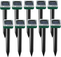 Mole Repellent Solar Powered -10 Packs Gopher Repellent Ultrasonic Solar Powered Sonic Mole Deterrent Stakes Snake Groundhog Repellent for Yard Garden Lawn
