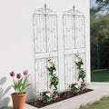 93.3 Inch Tall Metal Garden Trellises for Climbing Plants 2Pcs Pack Metal Fence Trellis Gardening Vines Plant Support Green
