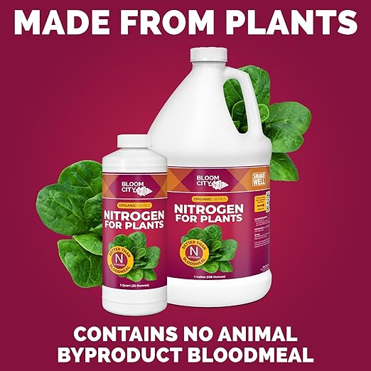 Bloom City's Organic Nitrogen - Liquid Fertilizer for Lawns - Nitrogen Fertilizer for Lawns &amp Gardens Gallon (128 oz)