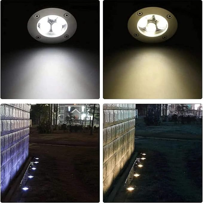 4PCS LED Landscape Lights - Waterproof Outdoor Spotlights for Garden &amp Yard - IP67 Recessed Floodlights with CE ROHS FCC Certification - 5W Blue Lighting (DC12V)