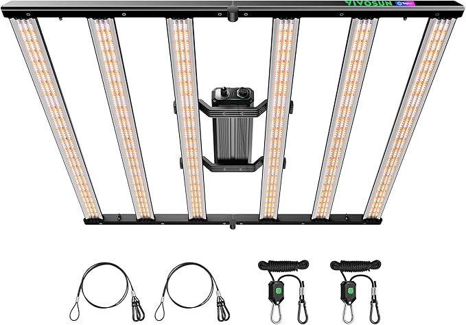 VIVOSUN LumaLight 500W LED Grow Light Full Spectrum Indoor Plant Light with Deep Canopy Penetration Smart Dimmable LED Bar Lamp for Vegetables Herbs Flowers 4x4ft Coverage GrowHub Compatible