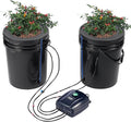 VEVOR DWC Hydroponics Grow System Hydroponic Growing System with Top Drip Kit Deep Water Culture 5-Gallon 2 Buckets with Air Pump Air Stones and Water Level Device for Leafy Vegetables