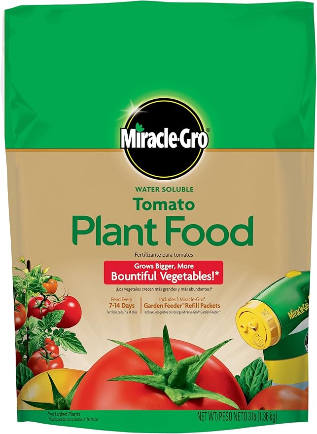 Miracle-Gro Water Soluble Tomato Plant Food and Garden Feeder Bundle Hose-End Feeding System for Vegetable Plants in Outdoor Gardens