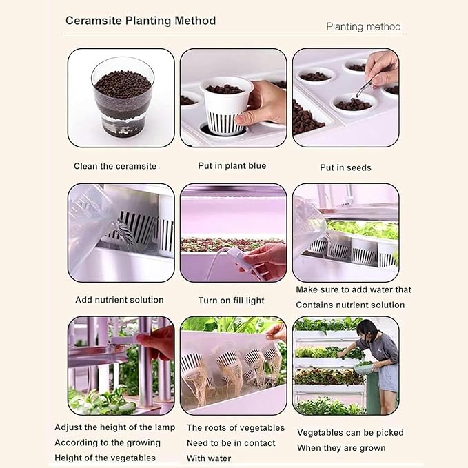 Hydroponic Growing with Automated LED Grow Lights Vertical Farming for Indoor Tower Garden Intelligent Multi-Layer Planter Cultivati