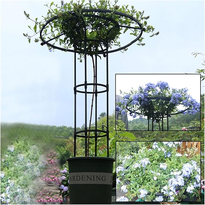 Obelisk Trellis Metal Umbrella Trellis Tower Frame Garden Trellis for Climbing and Potted Plants Outdoor Indoor(210cm)