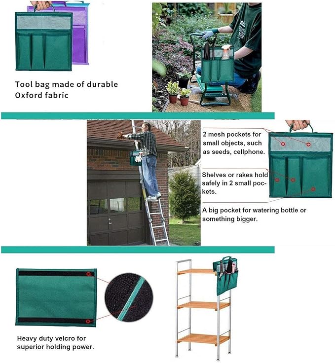 Heavy Duty Foldable Foam Padded Garden Kneeler Garden Kneeler Seat with Handles &amp Tools Bag Lightweight Kneeling Stool for Gardening Multi-Use Garden Kneeler Seat 60x27x50cm