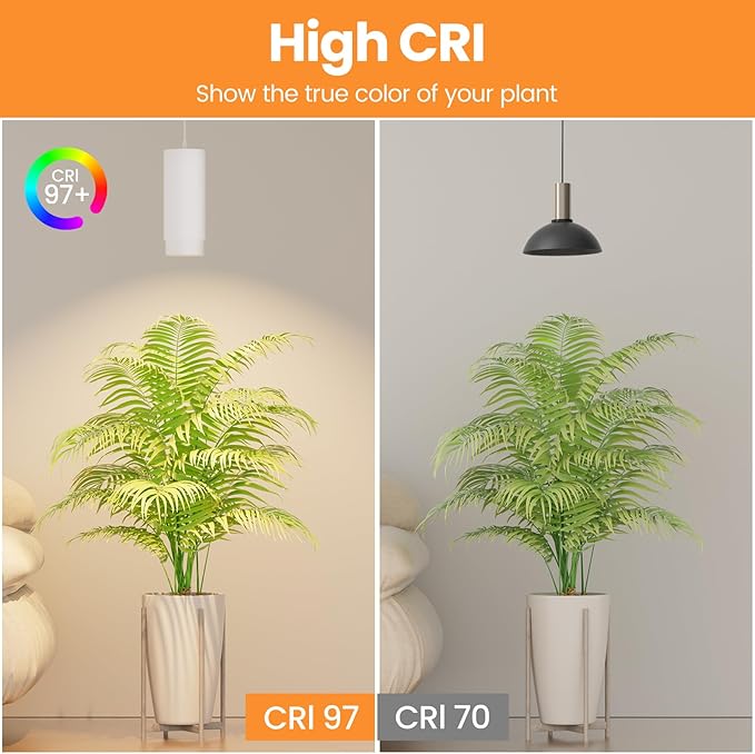 Remote Control Hanging Grow Lights for Indoor Plants 30W Hanging Plant Light with Auto On/Off Timer Full Spectrum LED Grow Light 3000K-5000K Dimmable Plug in Pendant Hanging Lights White