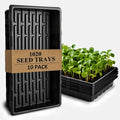 10-Pack Heavy-Duty 1020 Seed Trays – Durable Extra-Thick Plastic Flats for Seed Starting Microgreens &amp Transplanting – Fits 7.3'' Humidity Dome and 4'' Planter (21 x 11 2.76 Deep No Drain H