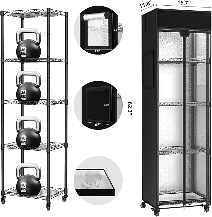 Small Greenhouse for Indoors 5 Tier 15.7 L×11.8 W×62.3 H mini Greenhouse Outdoor Indoor Adjustable Shelves