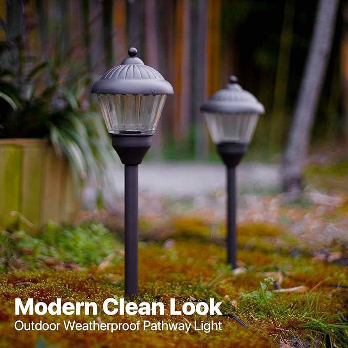 GOODSMANN Landscape Lighting Low Voltage Path Lights 2PK LED 1.5W 100 Lumens Pathway Lights and 4PK RGBW 12W 650 Lumens Spotlights Floodlight Outdoor Lights with Metal Spike and Connector