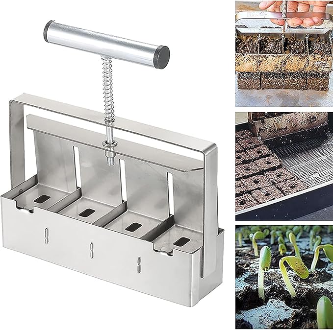 Dxcaicc Soil Blocker Handheld Seedling Maker Soil Blocker Garden Plant Transplant and Cultivation Tool