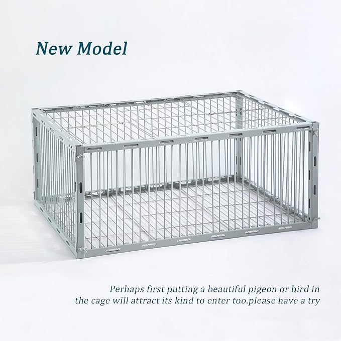 Pigeon Trap with Escape-Proof DesignPigeon Cage with One-Way EntryIdeal Pigeons CoopChicken and Bird Trap CagePortable &amp Easy AssemblyUnharmful Made of High-Strength Iron with Anti-Rust Paint