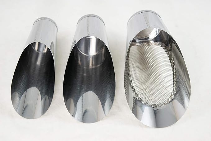 3 Pcs Set Japanese Stainless Bonsai Soil Scoop with 1 Mesh - Potting &amp Mixing Tool (U-1)